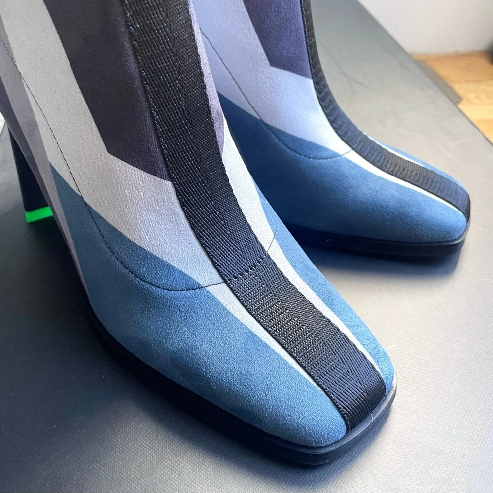 Brand new UNITED NUDE Sonar Boot Hi High Palermo Geometric Print Color Blocked - Picture 4 of 11